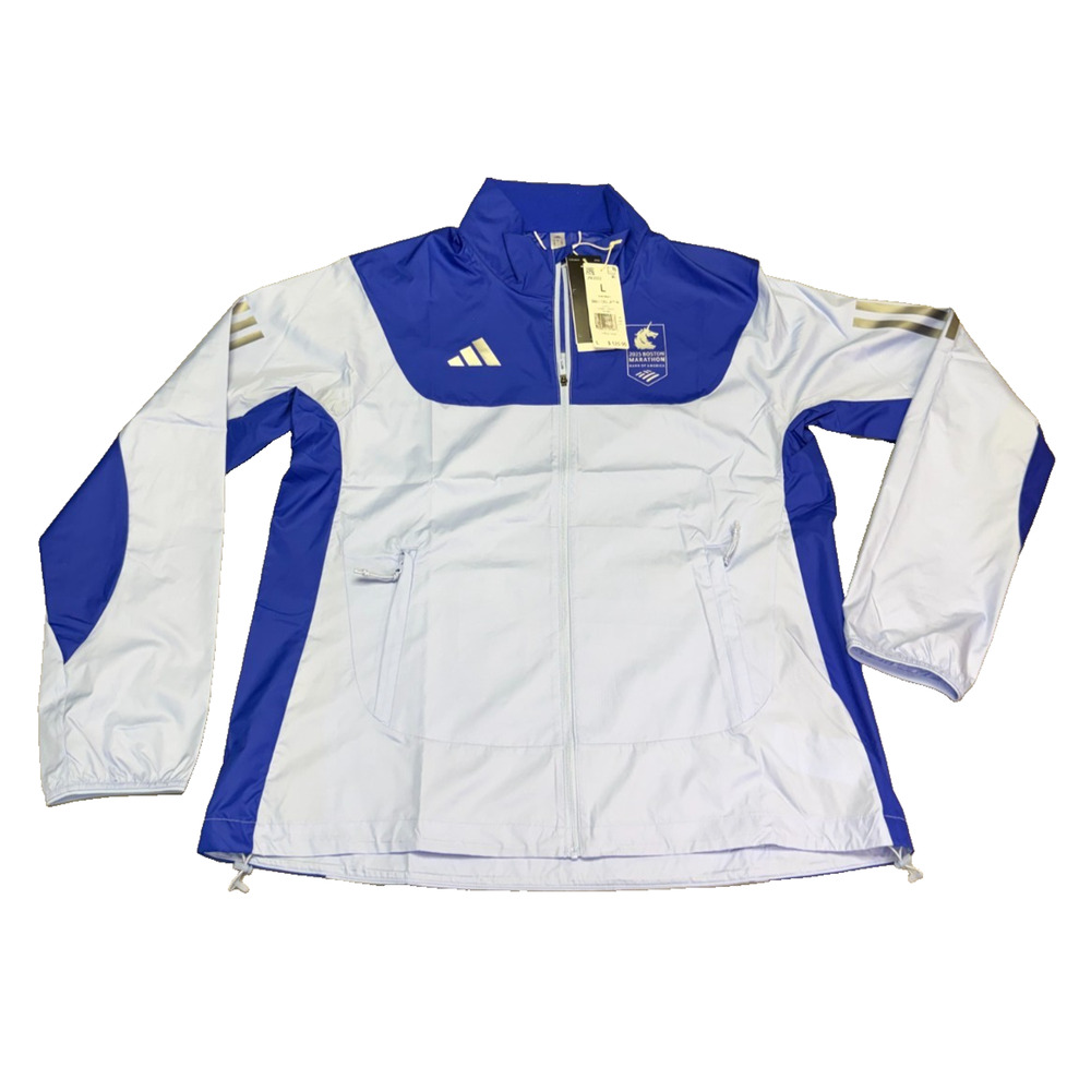 Adidas Adizero 2025 Boston Marathon Full Zip Running Jacket JN3003 Womens L Blue